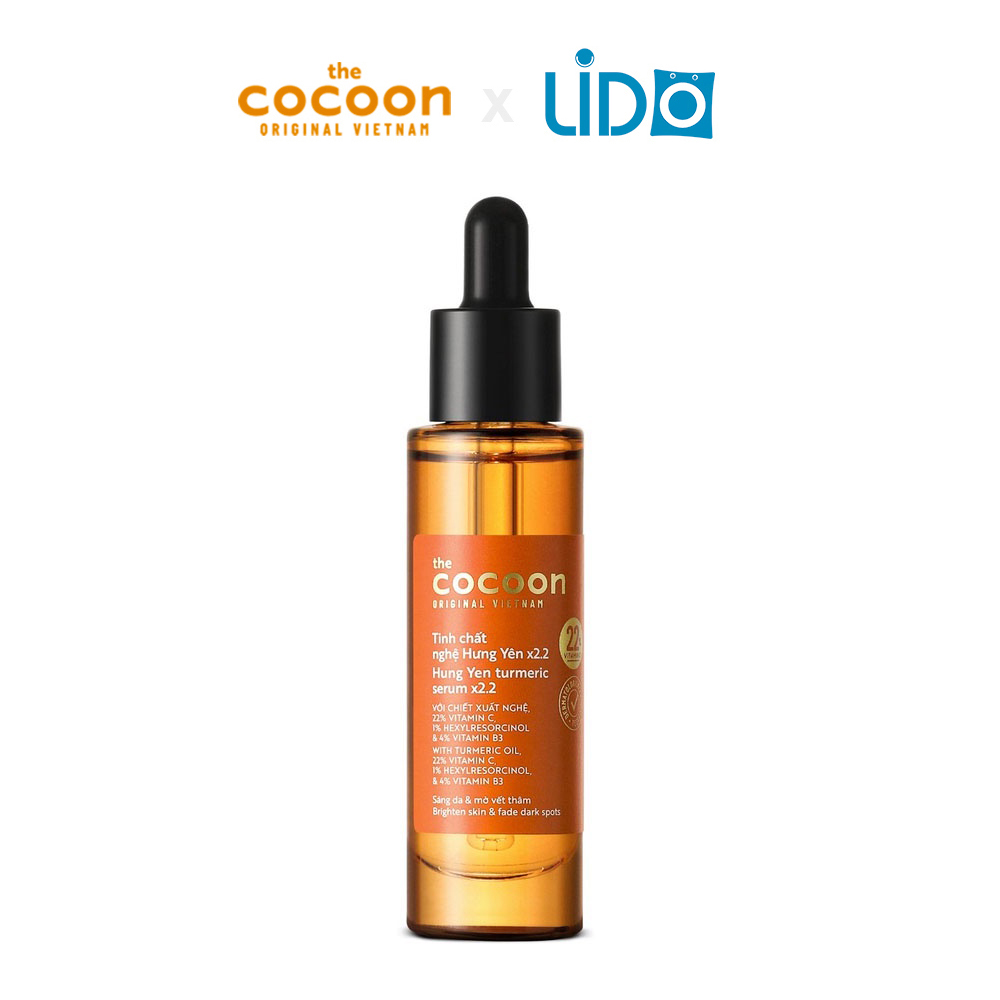 Tinh chất nghệ Hưng Yên x2.2 (serum) với 22% vitamin C sáng da chuyên sâu &amp; mờ vết thâm Thuần chay 30ml