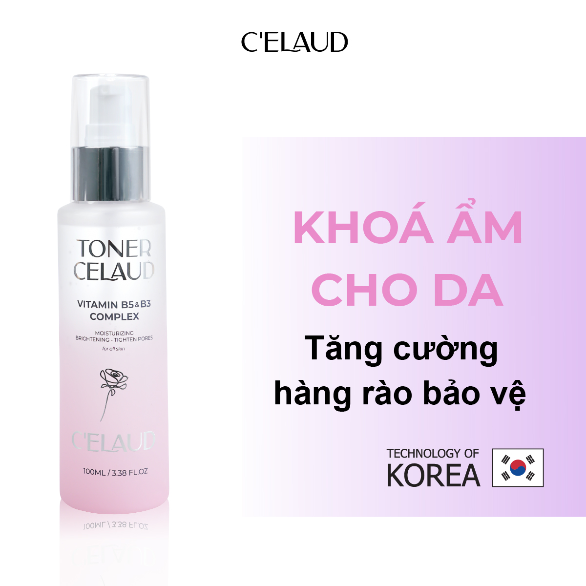 Nước hoa hồng làm dịu da và cân bằng độ pH Toner Celaud