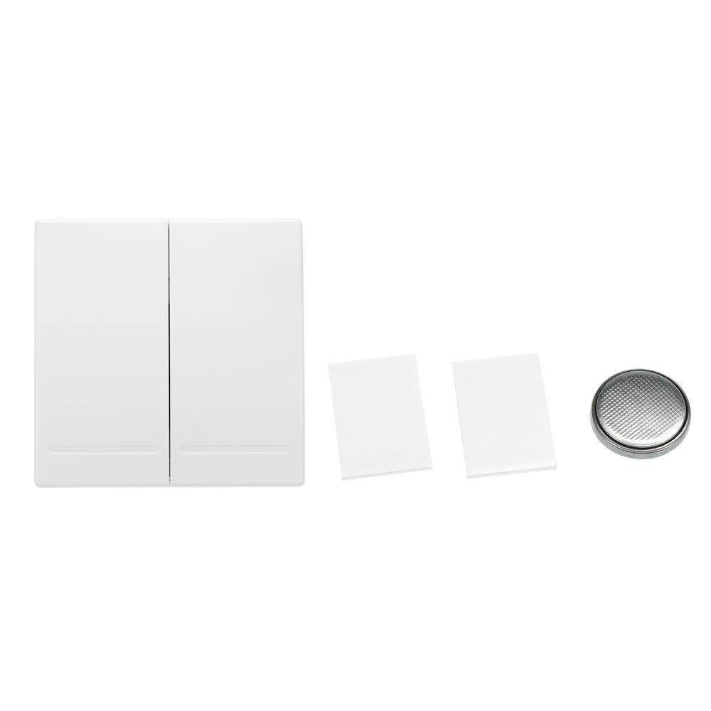 EWeLink Push Button Wall Light Switch Remote Controller 2 Gang 86 Type ON/Off Switch Panel 433MHz Wireless RF Remote Control Transmitter with Stickers Free Position Flexible For Home Living Room Bedroom
