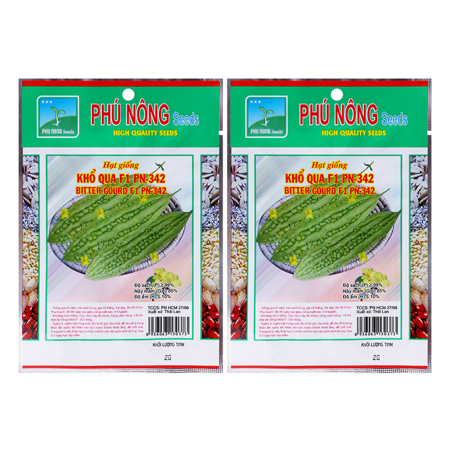 Bộ 2 Gói Hạt Giống Khổ Qua F1 342 Phú Nông (2g / Gói)