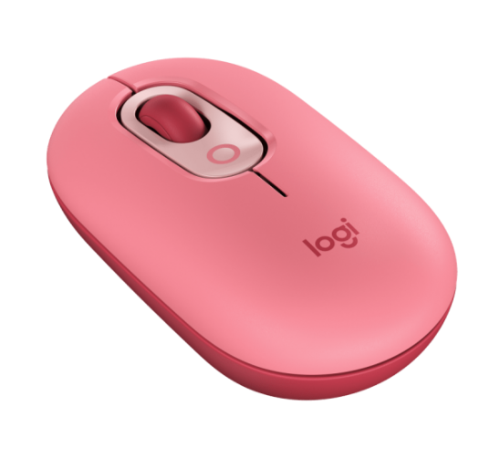 Chuột không dây Logitech Pop Mouse màu hồng-Hàng chính hãng