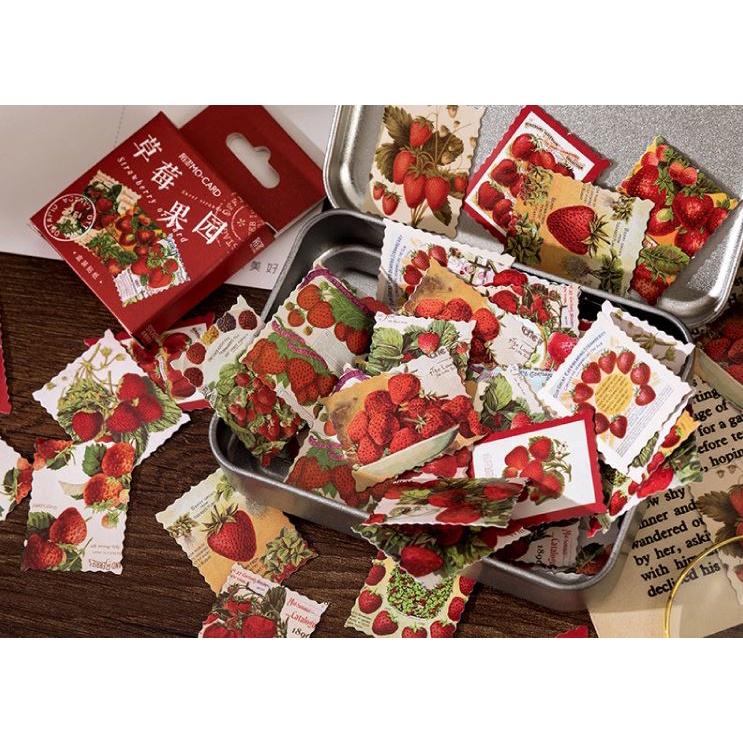 Bộ 46 Sticker Dâu Tây Siêu Đáng Yêu E129