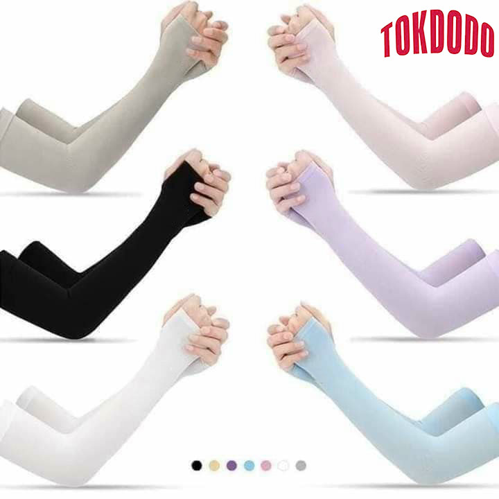 Găng Tay Chống Nắng Xỏ Ngón Đủ Màu Dày Dặn Ngăn Tia UV