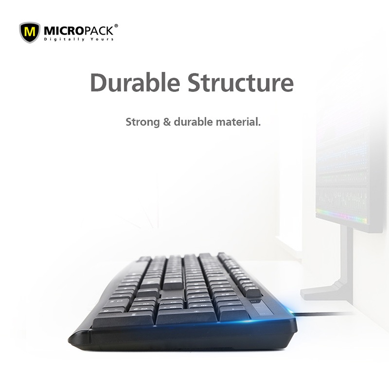 Bàn Phím Có Dây MicroPack OFFICE LITE 2 K-206 Với 12 Phím Đa Phương Tiện Tương Thích HĐH Windows/ MacOs Hàng Chính Hãng