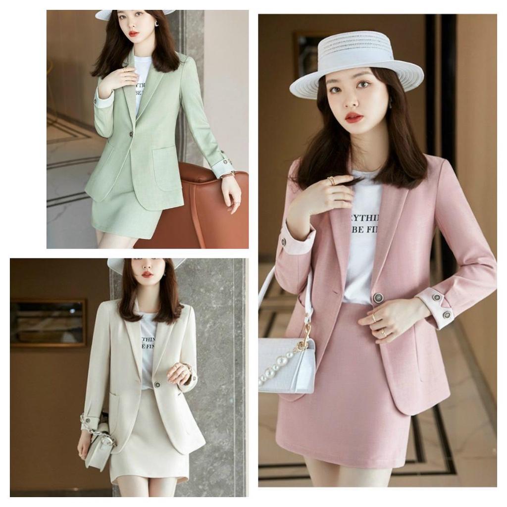 Set Bộ Vest Nữ 3 Món Áo Và Chân Váy Mùa Hè Sang Trọng Hàng Tuyển Chọn BY4533