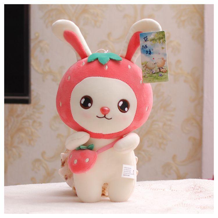 GẤU BÔNG THỎ ĐẦU TRÁI CÂY ĐEO TÚI GB296