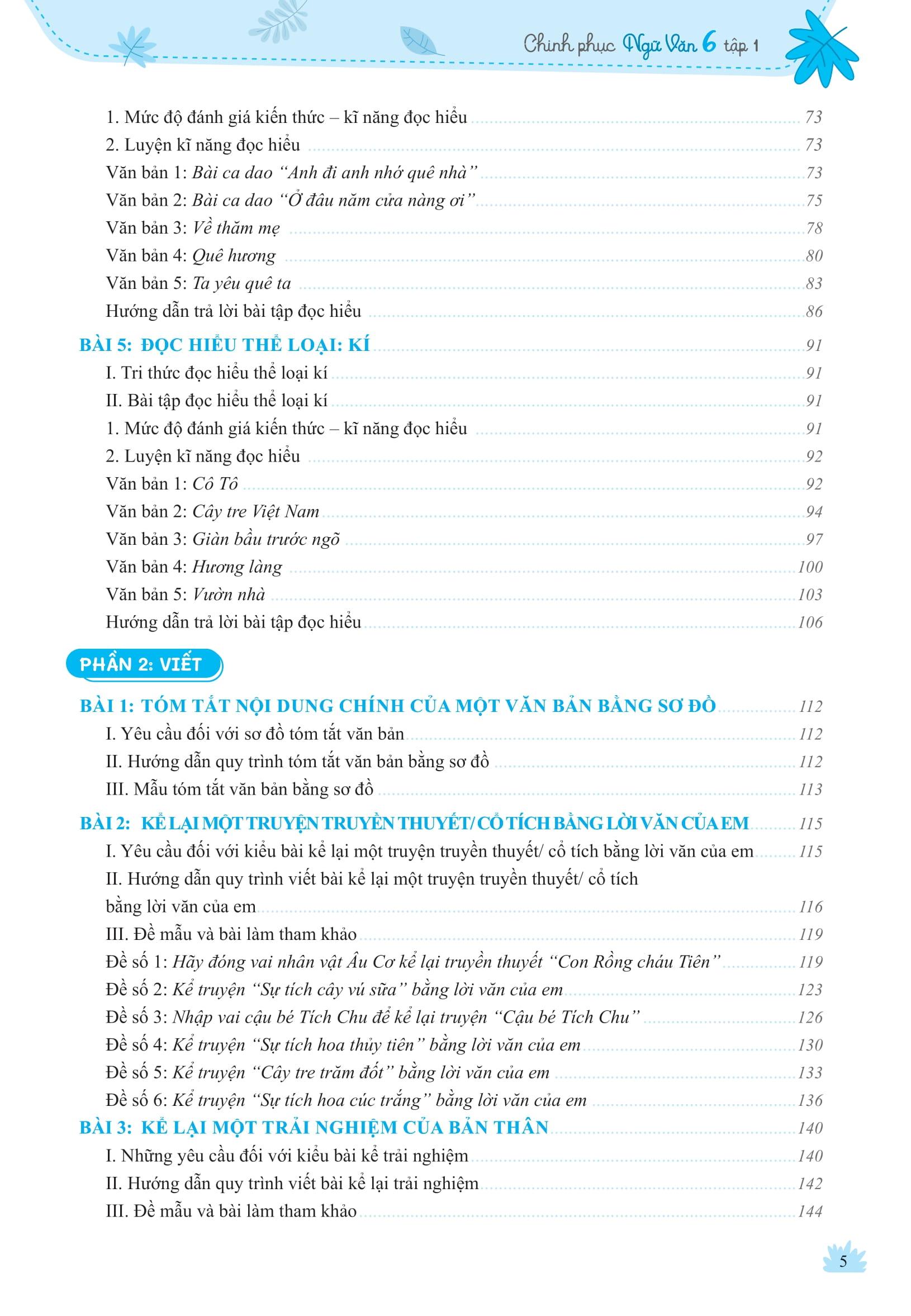 Sách - Chinh Phục Ngữ Văn - Kỹ Năng Đọc Hiểu Và Viết Theo Các Thể Loại Lớp 6 - Tập 1