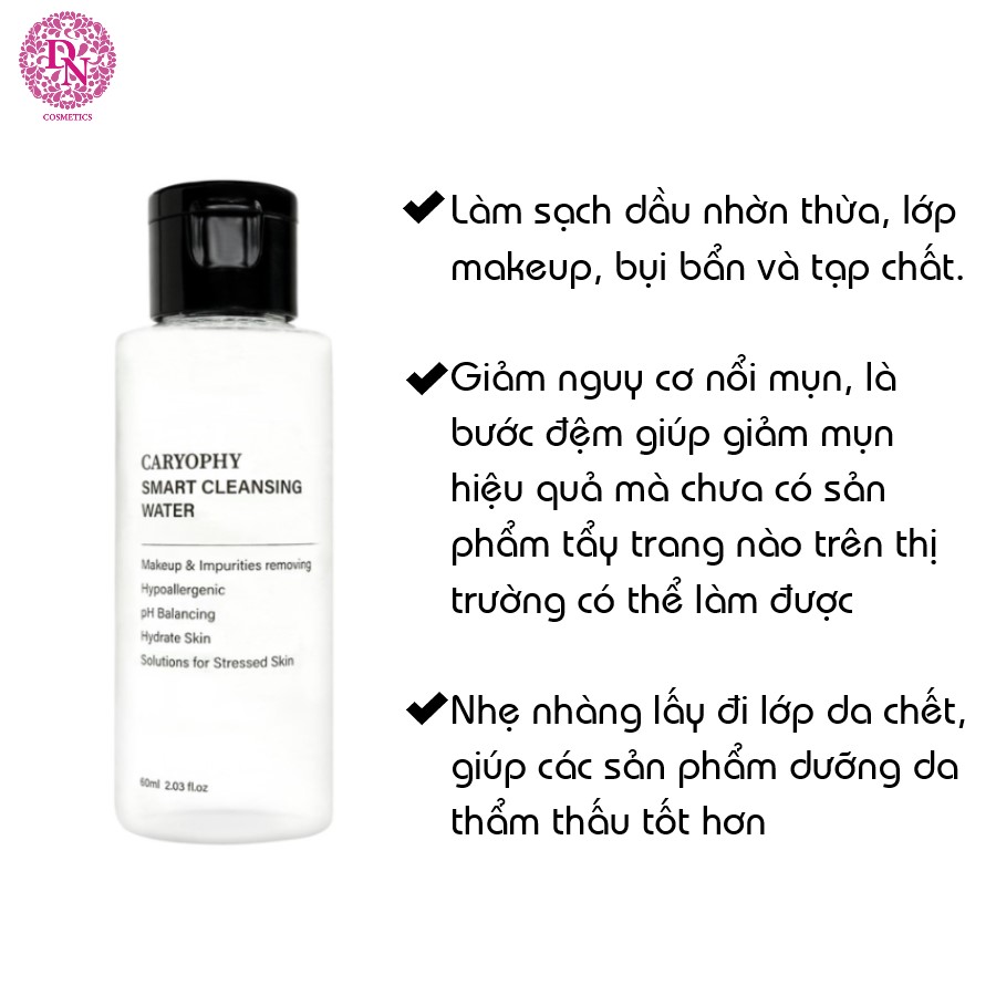 Nước Tẩy Trang Làm Sạch Da Caryophy Smart Cleansing Water Chai 60ml