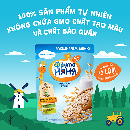 Combo 4 Gói Bột yến mạch sữa Fruto Nyanya 200g