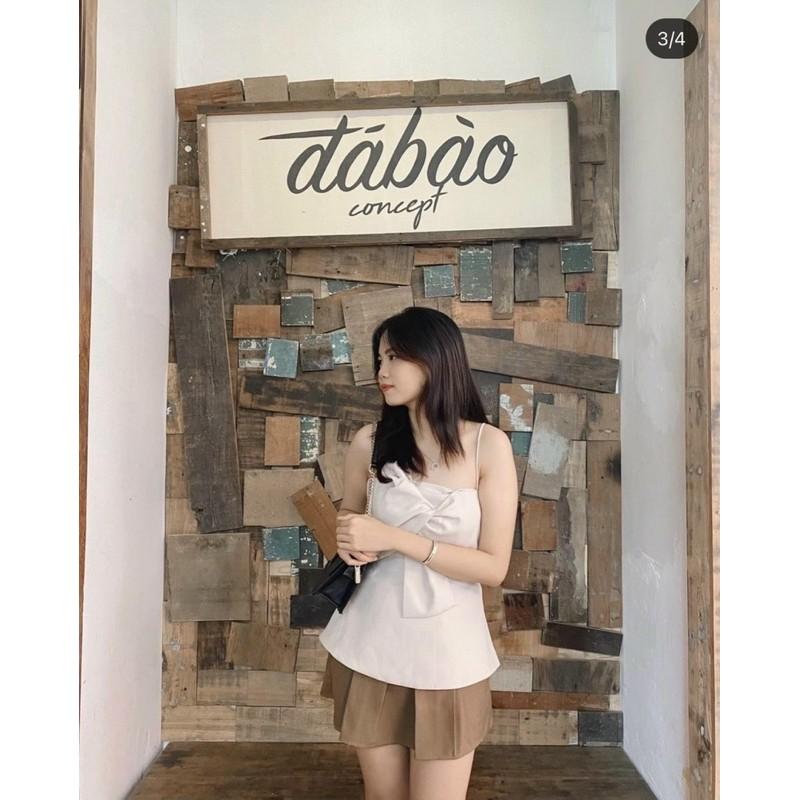 026 - SET ÁO 2 DÂY NƠ KÈM CHÂN VÁY NÂU