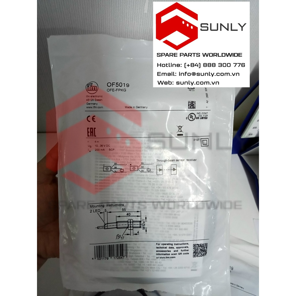 Bộ thu cảm biến xuyên tia OF5019 IFM - Hàng Chính Hãng