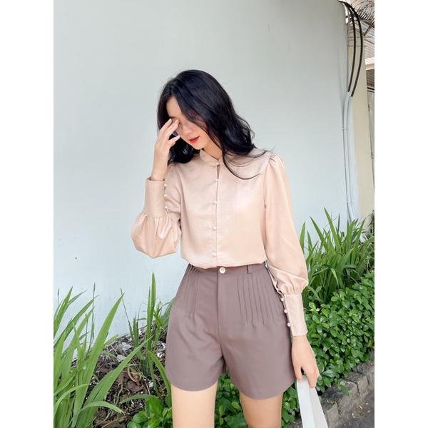 ZIEL Quần shorts chi tiết nhiều li nổi | Lined Shorts