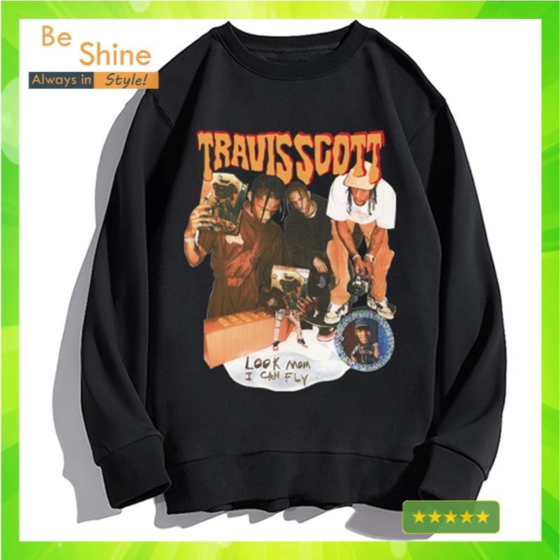 Áo sweater Traviss Scott Unisex Form Rộng - Áo nỉ dài tay da cá thời trang In Hình Local Brand