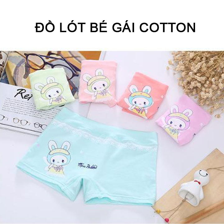 Combo 5 chiếc quần lót bé gái vải cotton cao cấp nguyên chất