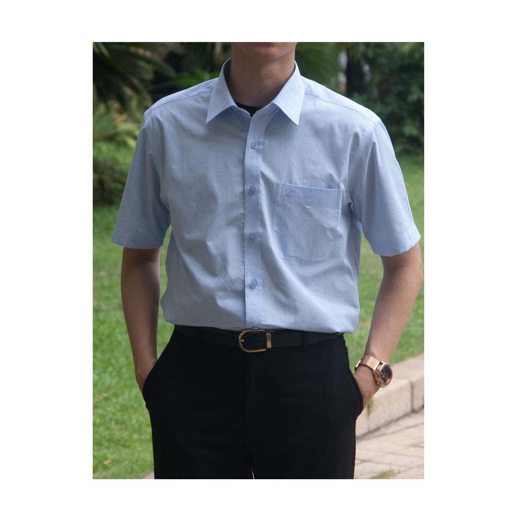 Áo Sơ mi nam ngắn tay Belluni chất Banana màu xanh -ABN.BAN.BE.209.B3