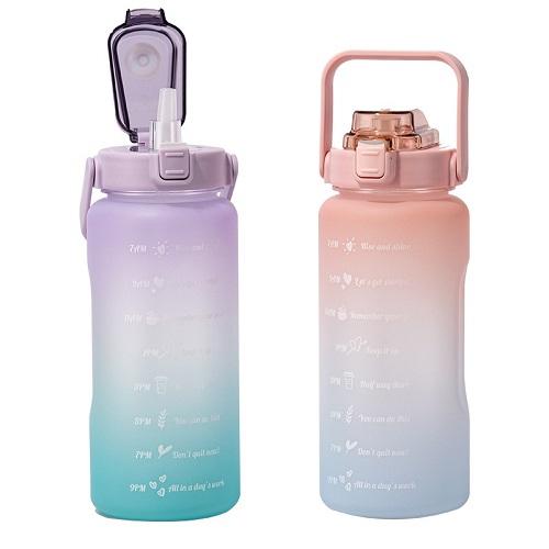 Bình Đựng Nước 2 Lít Cho Người Tập Thể Thao, Gym, Văn Phòng Tặng Kèm Sticker Siêu Dễ Thương
