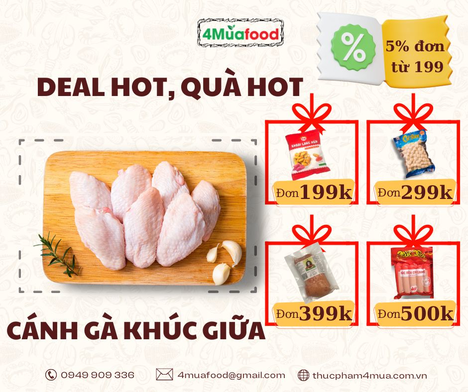 - cánh gà khúc giữa - 1kg