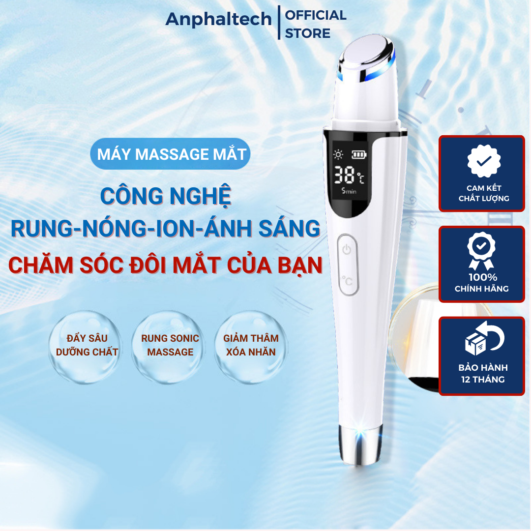 Máy Massage Mắt Mini Cầm Tay Rung Nóng ION D830, Mát Xa Giảm Quầng Thâm Bọng Nhức Mỏi Mờ Nếp Nhăn Chống Lão Hóa