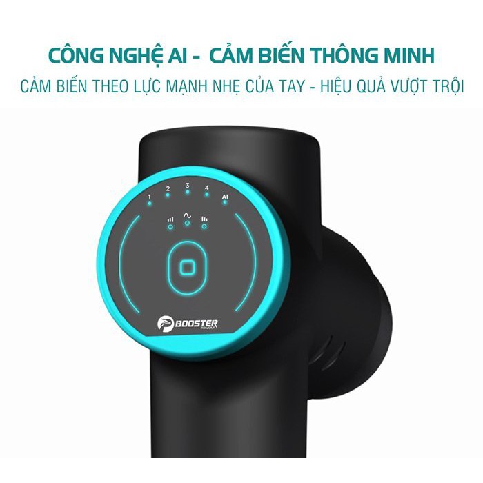 Máy Massage Gun Booster M2 AI Inside 2021 Cảm Ứng Thông Minh Tiên Phong Công Nghệ Trị Liệu Smart AI