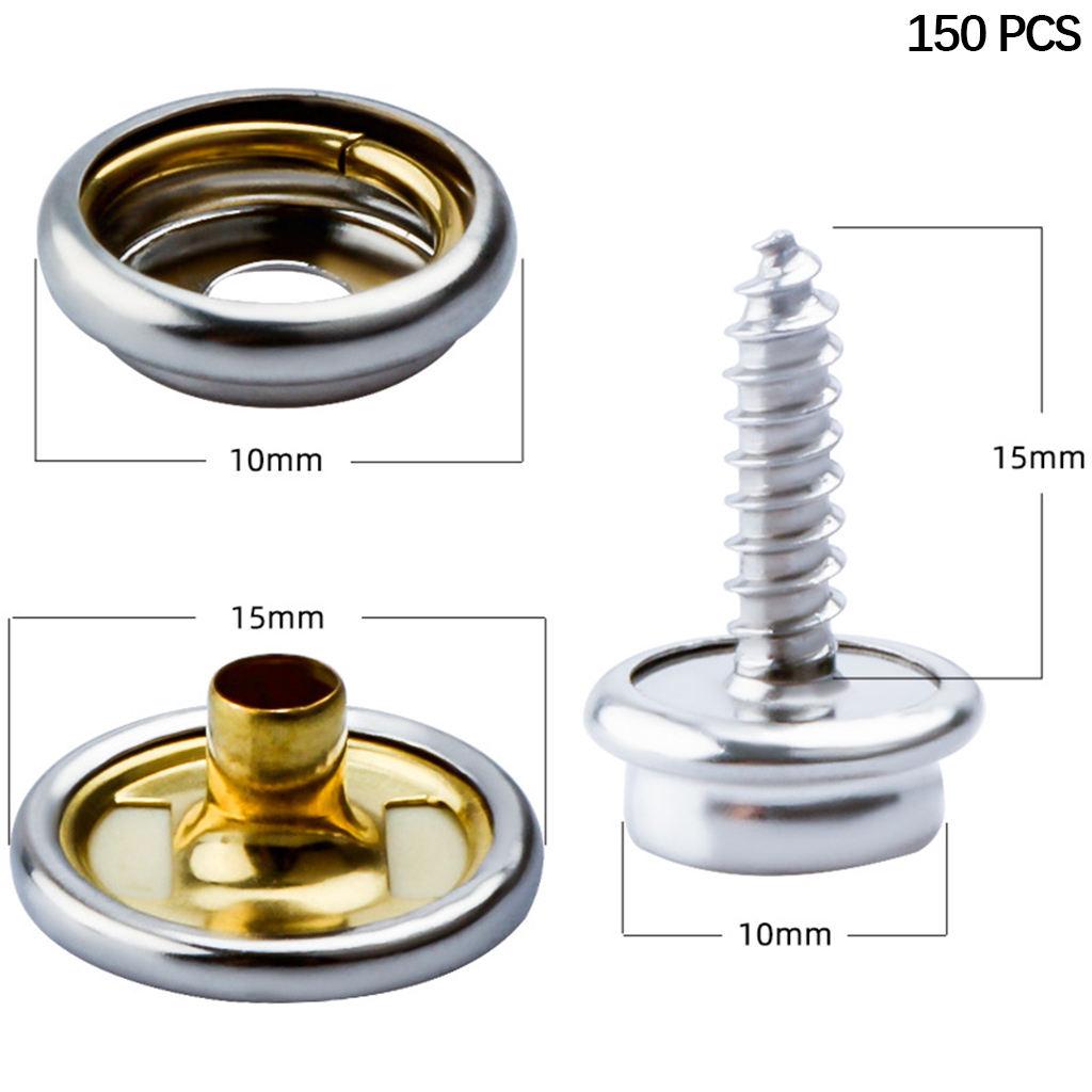 150 Boat Marine Canvas Snap Cover Button Fastener Socket Kit Stainless Steel