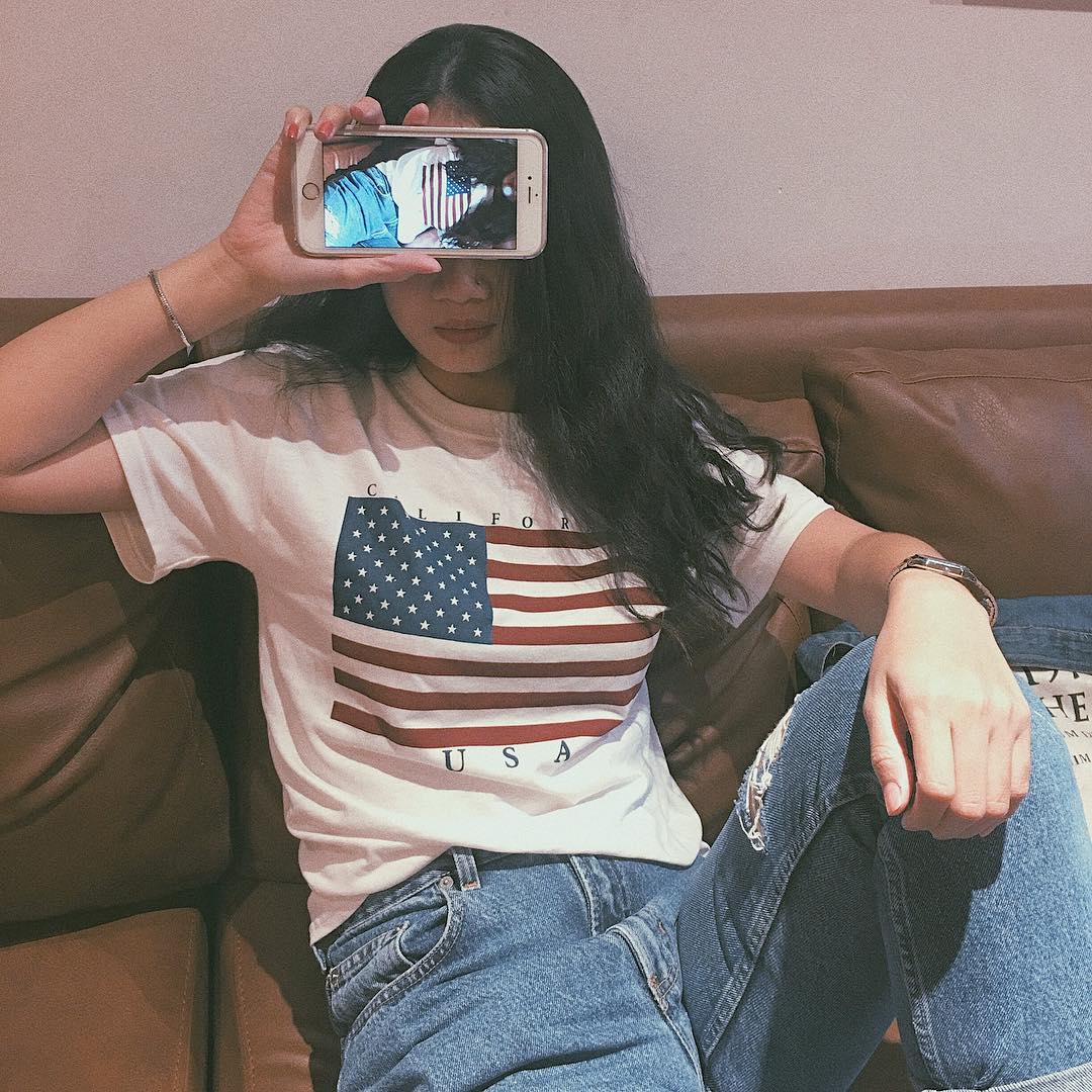 Áo Thun Cờ Mỹ thiết kế - American Flag T-Shirt - Áo Unisex Nam/Nữ 100% tagless cotton