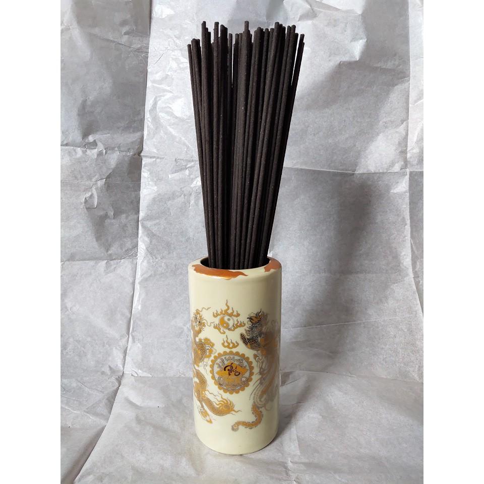 Ống đựng hương men vàng ánh kim cao 18 cm