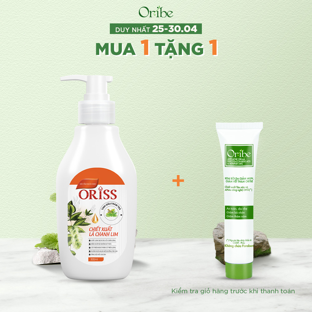 [HÀNG MỚI VỀ] Sữa Tắm Khỏi Mụn Lưng Oriss Giảm Thâm Mụn, Viêm Nang Lông Chai 300ml