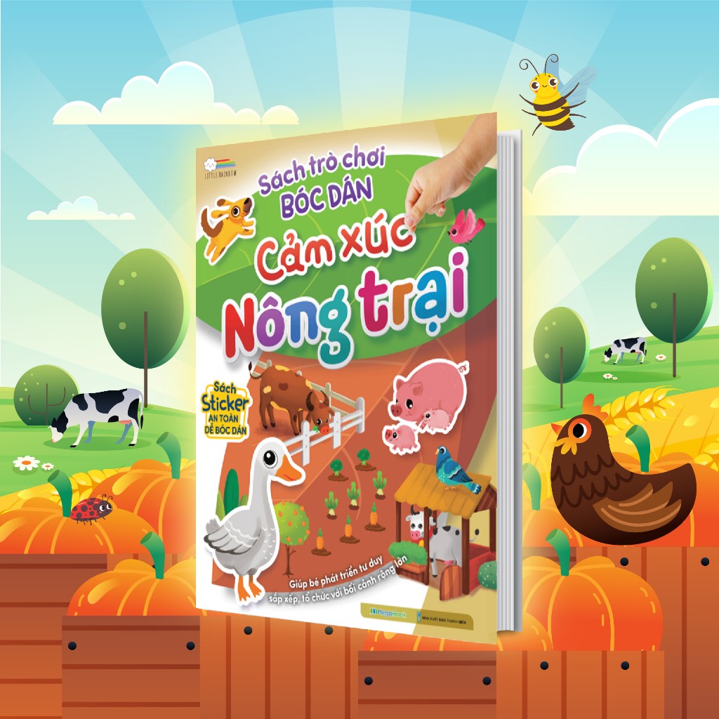 Combo Sách Trò Chơi Bóc Dán Cảm Xúc: Nông Trại + Đại Dương + Rừng Xanh + Khủng Long + Côn Trùng (Bộ 5 Cuốn) (MEGA)
