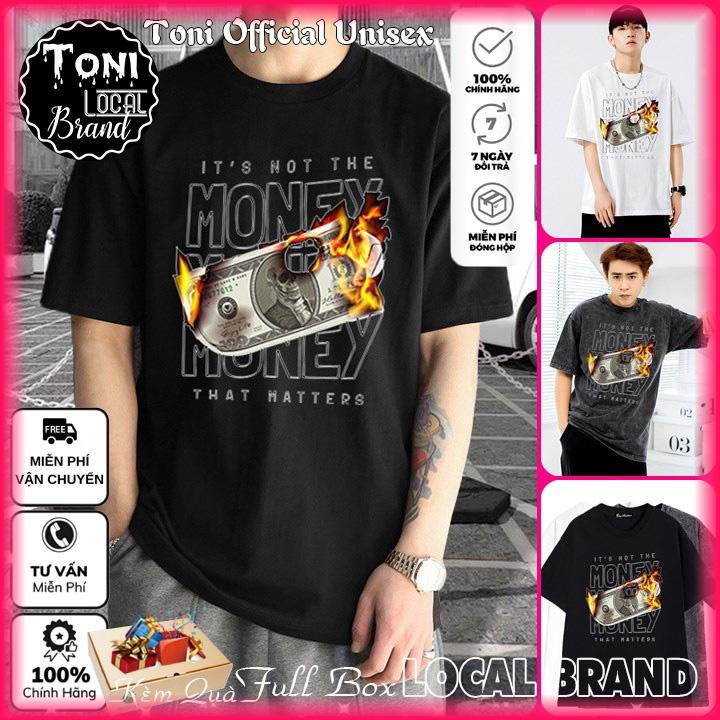 ÁO THUN Tay Lỡ MONEY Local Brand Unisex Cotton 100 Form Rộng Nam Nữ