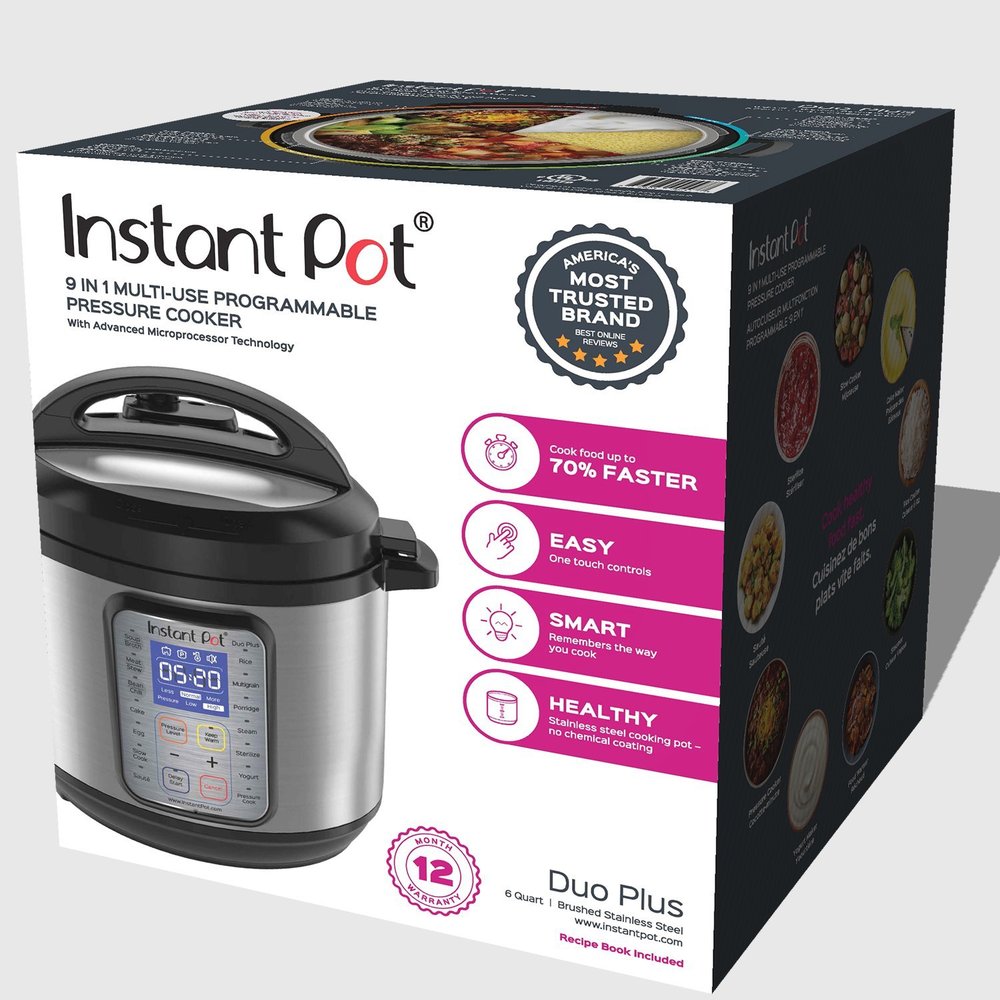 NỒI ÁP SUẤT ĐIỆN ĐA NĂNG, INSTANT POT,DUO PLUS 60, PHIÊN BẢN CHÂU Á, 220V- HÀNG CHÍNH HÃNG