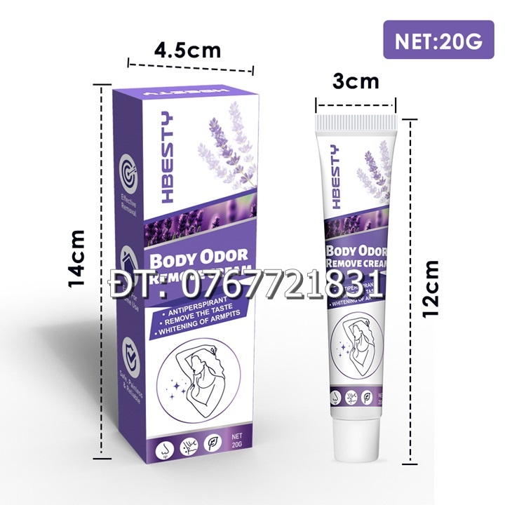 Kem khử mùi cơ thể, dứt điểm hôi nách với chiết xuất từ hoa oải hương loại 20g xuất xứ Nhật Bản – Mã số 1235