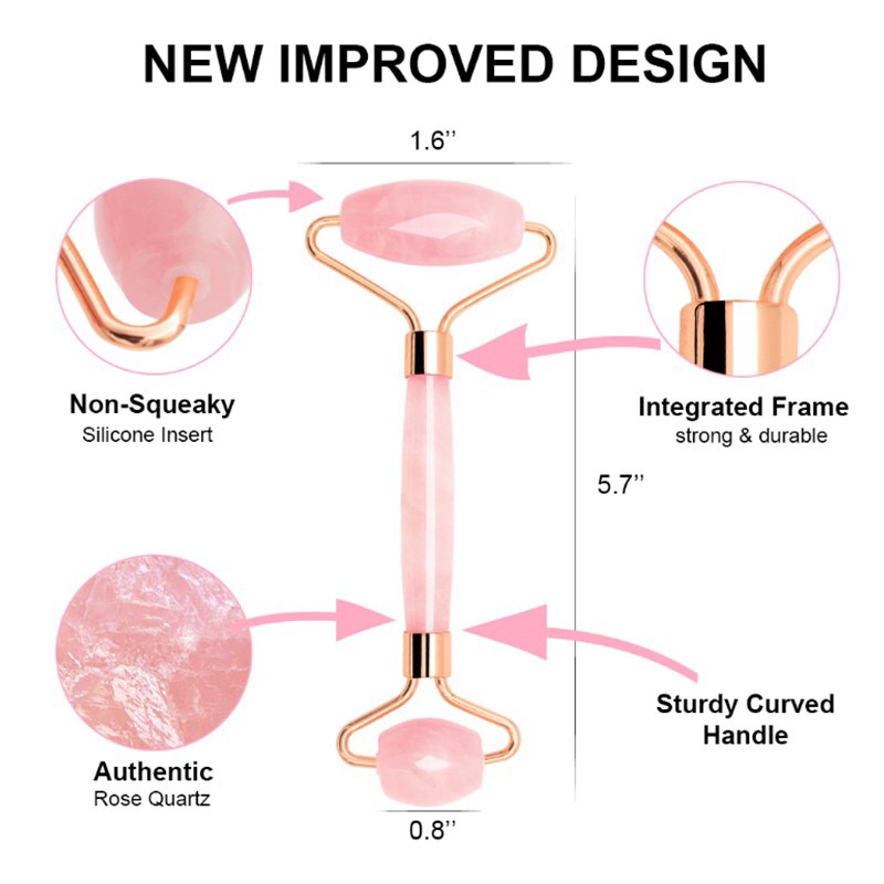 Lăn Massage T/Anh Rose Quartz Hồng trẻ hóa da