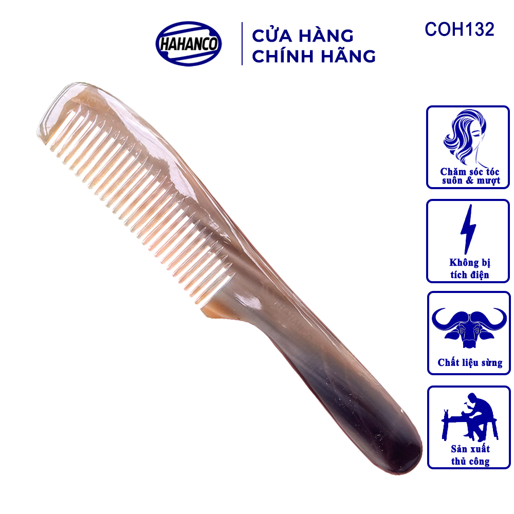 Lược sừng Mẫu tiêu chuẩn (Size: M - 17cm) COH132 - Lược xuất Nhật - Chăm sóc tóc