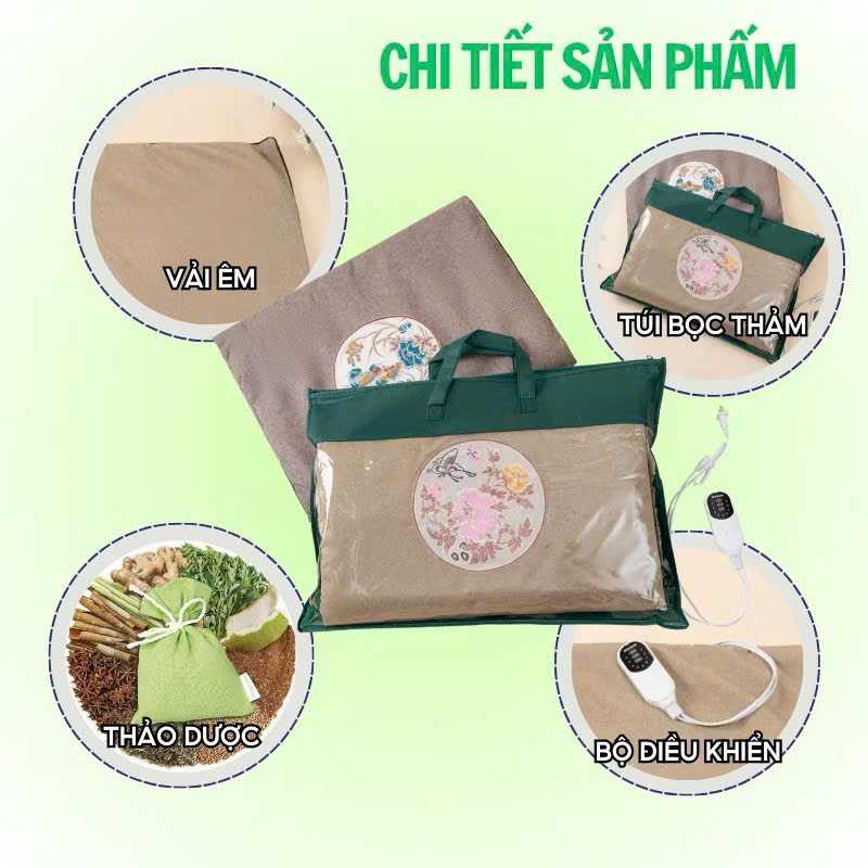 Thảm Ngải Cứu Điện, Đệm Sưởi Ngải Cứu Đông Y Nội Địa Trung Hỗ Trợ Đau Vai Gáy, Đau Lưng Nhức Mỏi Xương Khớp - TẶNG KÈM TÚI ĐỰNG HÀNG CHÍNH HÃNG MINIIN