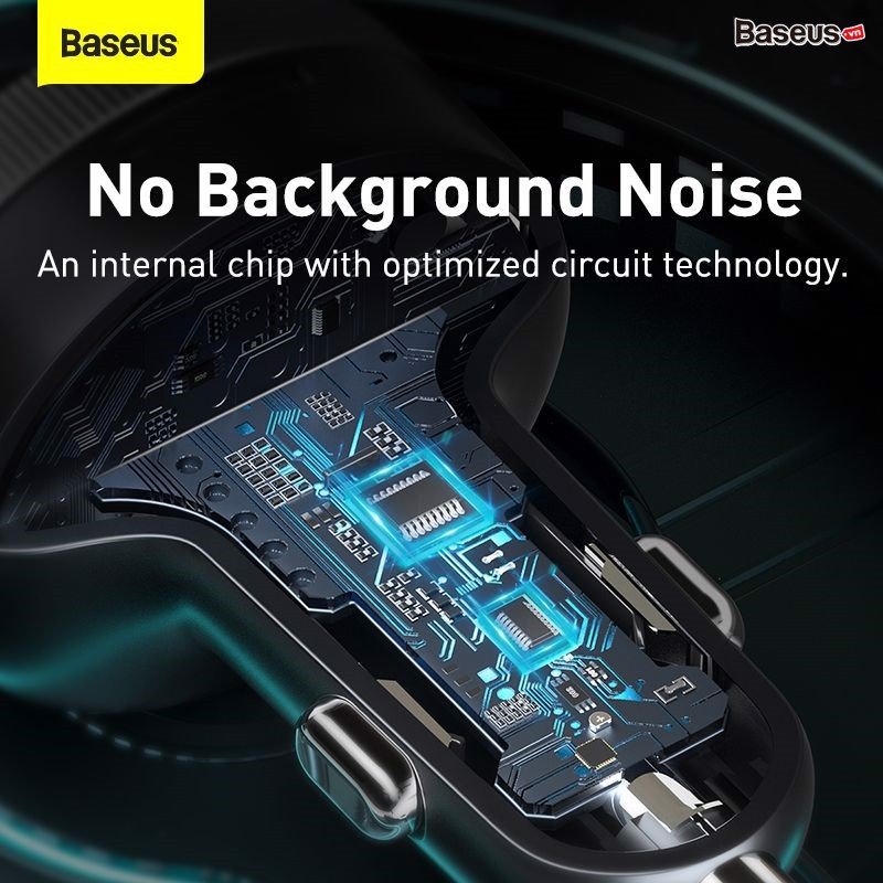 Tẩu sạc nhanh hỗ trợ phát nhạc qua Bluetooth Baseus Enjoy Car Wireless MP3 Charger ( 5V/3.4A, Dual USB, FM/  USB/TF Card Reader, Music Lostless , support)- Hàng chính hãng