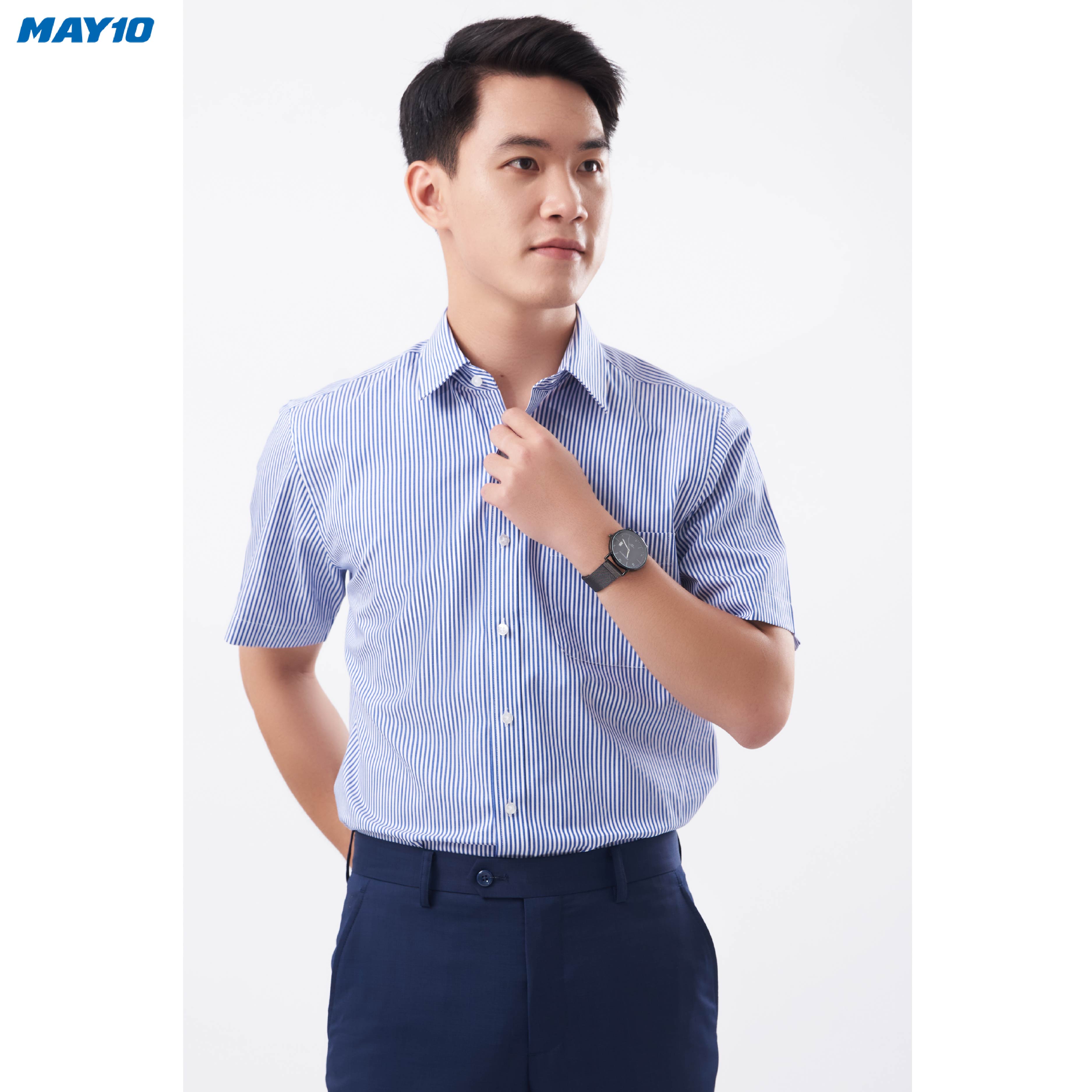 Áo sơ mi nam cộc tay May 10 form Regular mã 010121029 226