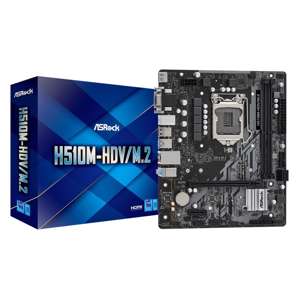 Bo Mạch Chủ ASRock H510M-HDV/M2 - Support CPU thế hệ 10-11 LGA1200 - Hàng Chính Hãng