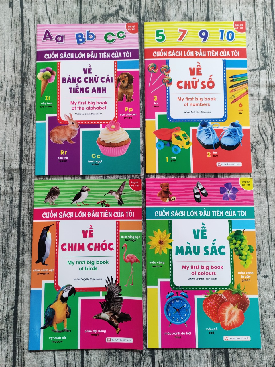 Combo 4 cuốn Cuốn Sách Lớn Đầu Tiên Của Tôi Về Bảng Chữ Cái Tiếng Anh+ Chim Chóc + Màu Sắc +Chữ Số