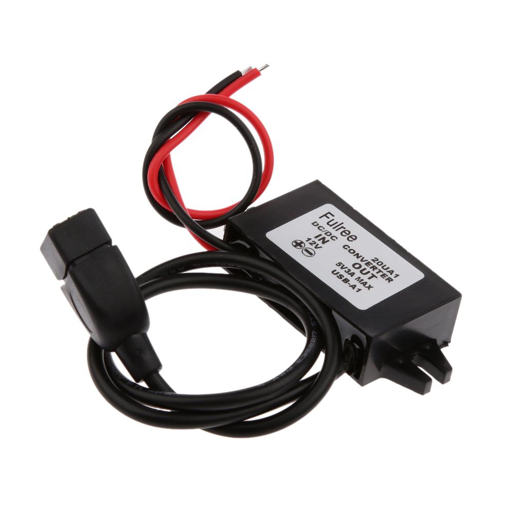 DC-DC Converter Step Down Module 12V to 5V 3A 15W USB Output Power Adapter