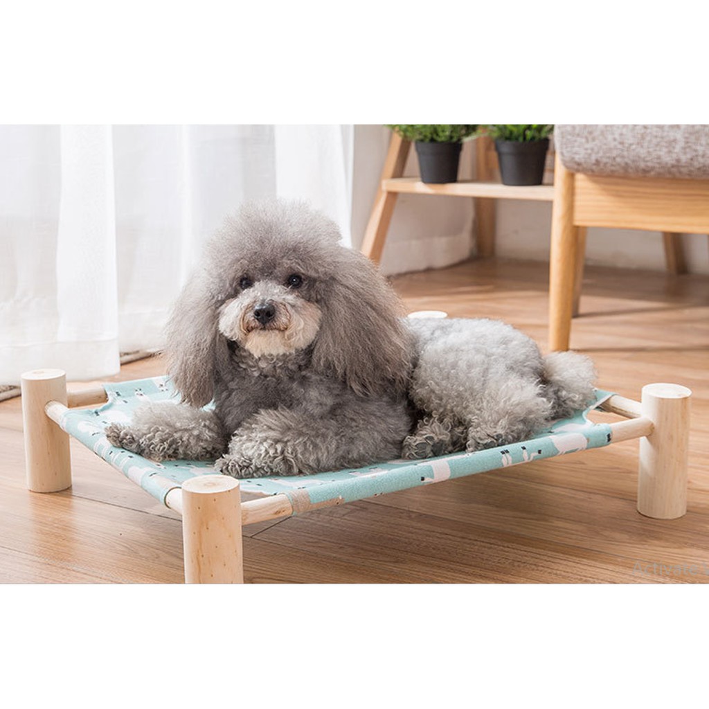 GIƯỜNG VÕNG TRỤ GỖ CHO CHÓ MÈO