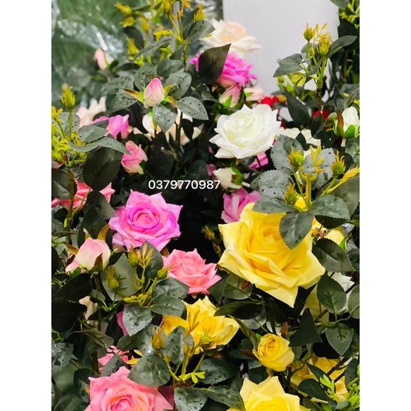 Cây hoa hồng giả 120cm Decor nhà cửa, văn phòng, hàng quán