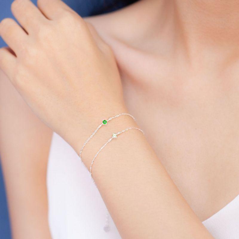 Lắc tay bạc đính đá cao cấp YN JEWELRY