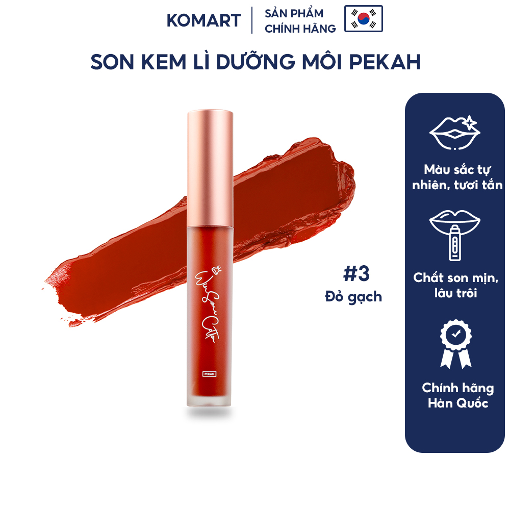 Son Kem Lì Mịn Môi PEKAH WINSOME COTTON TINT  Son kem lì Hàn Quốc 4.5g