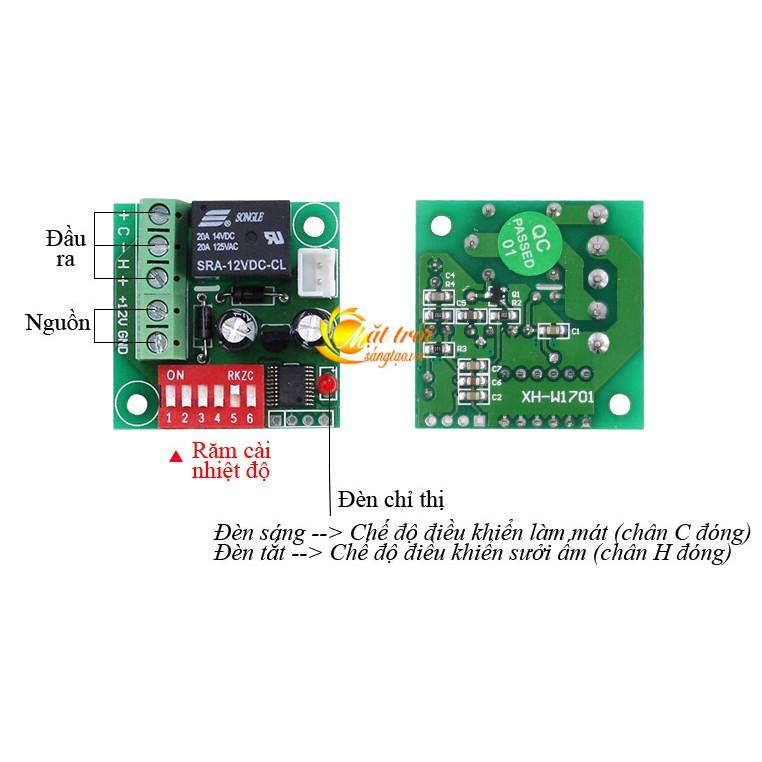 Mạch công tắc cảm biến nhiệt độ 12VDC XH-W1701