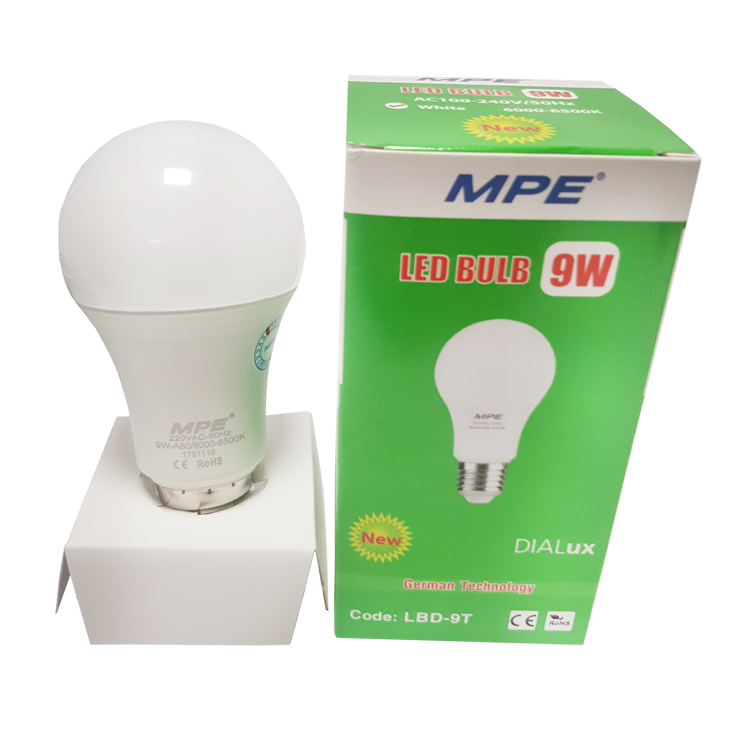 COMBO 6 Bóng đèn LED Bulb 9W MPE - LBD-9T HÀNG CHÍNH HÃNG