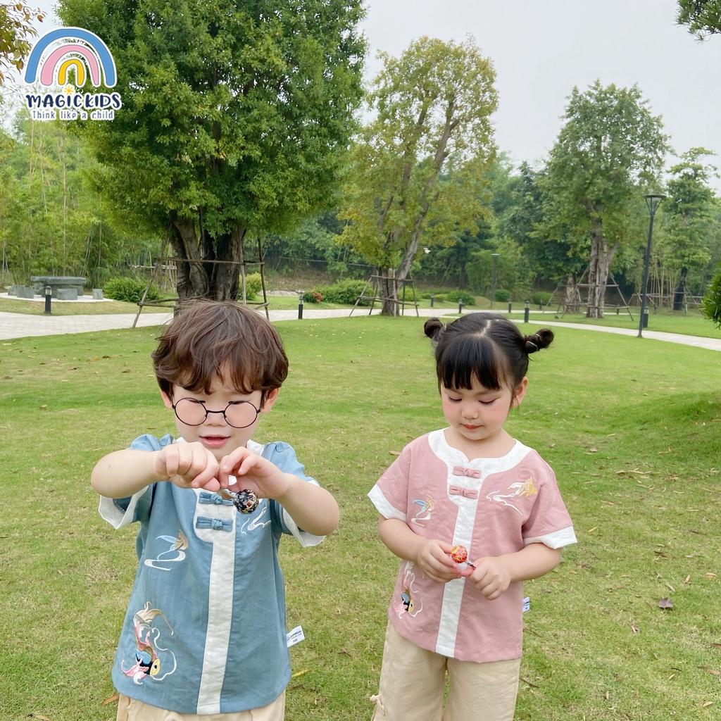 Bộ quần áo đũi trẻ em cộc tay họa tiết cá chép MAGICKIDS cho bé từ 9-30kg