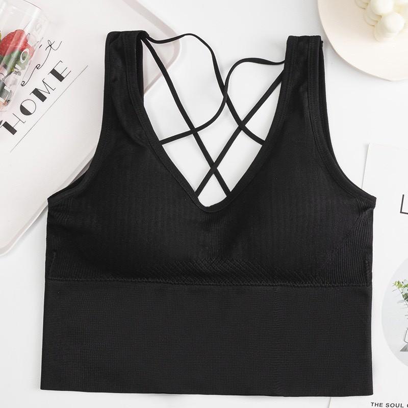 (AT15) Áo Croptop hở lưng thể thao tập gym yoga hàng quảng châu cao cấp