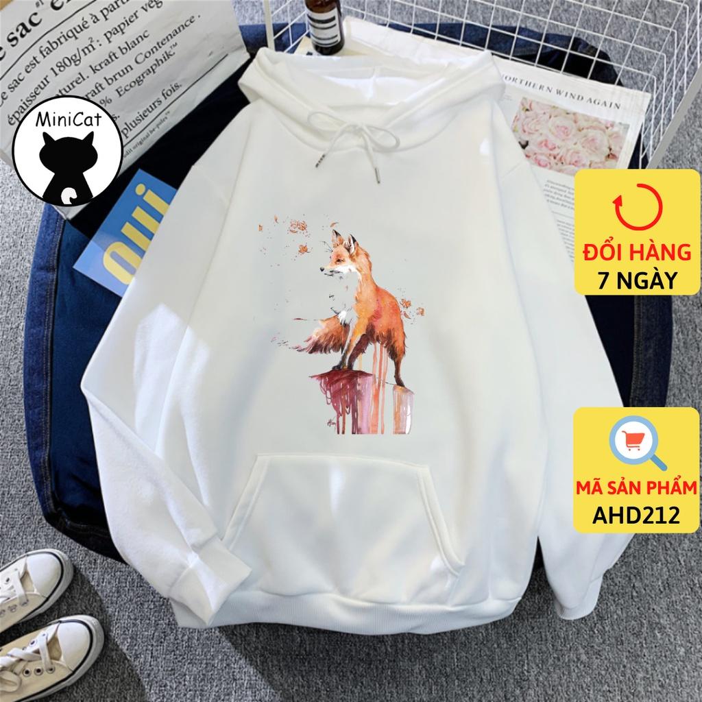 Áo nỉ MiniCat hoodie unisex nam nữ form rộng AHD212