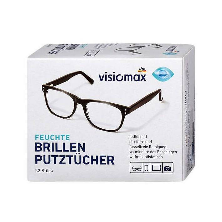 Khăn giấy lau kính Visiomax làm sạch kính mắt & màn hình Đức 52 tờ