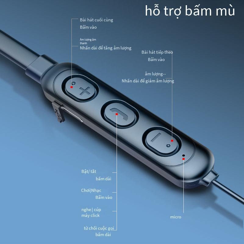 Tai nghe bluetooth treo cổ phong cách mới nhất âm thanh nổi thực sự không dây thể thao chạy bộ tai nghe bluetooth hút từ tính trong tai được đóng hộp